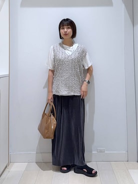 「着痩せ」｜「アイテム（ワンピース/ドレス）」を使った、mnk1018さん（レディース・158cm）の夏コーディネート