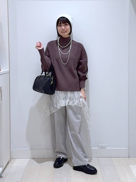 「おでかけ」｜「アイテム（帽子）」を使った、mnk1018さん（レディース・158cm）の冬コーディネート