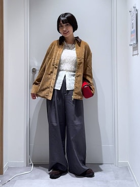 「GLOBAL WORK（グローバルワーク）のアイテム（ベスト）」を使った、mnk1018さん（レディース・158cm）の秋コーディネート