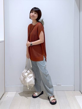 「GLOBAL WORK（グローバルワーク）のアイテム（帽子）」を使った、mnk1018さん（レディース・158cm）の夏コーディネート