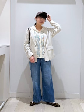 「GLOBAL WORK（グローバルワーク）のアイテム（ジャケット/アウター）」を使った、mnk1018さん（レディース・158cm）の春コーディネート
