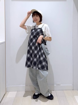 「アイテム（キャップ）」を使った、mnk1018さん（レディース・158cm・20代）の夏コーディネート