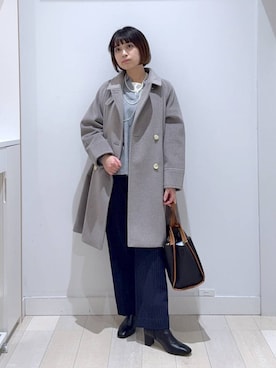 「アイテム（チェスターコート）」を使った、mnk1018さん（レディース・158cm）の秋コーディネート