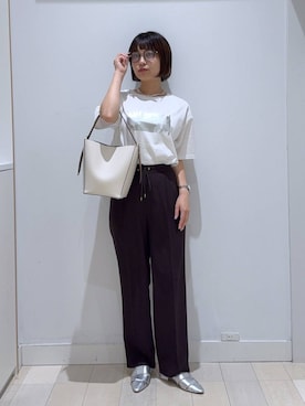 「アイテム（パンプス、グレー系）」を使った、mnk1018さん（レディース・158cm）の夏コーディネート