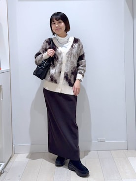 「おでかけ」｜「アイテム（ワンピース/ドレス）」を使った、mnk1018さん（レディース・158cm）の冬コーディネート