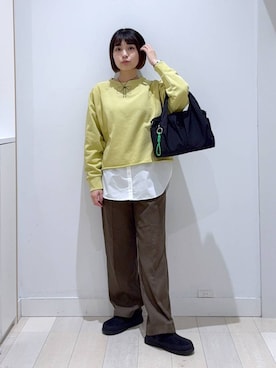 「おでかけ」｜「アイテム（スウェット）」を使った、mnk1018さん（レディース・158cm）の秋コーディネート