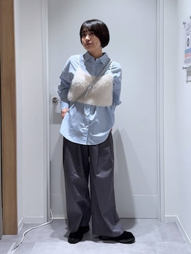 「GLOBAL WORK（グローバルワーク）の晴雨兼用厚底ローファー/1023266（ローファー、ブラック系）」を使った、mnk1018さん（レディース・158cm）の秋コーディネート