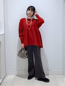 「体型カバー」｜「アイテム（アクセサリー）」を使った、mnk1018さん（レディース・158cm）の秋コーディネート