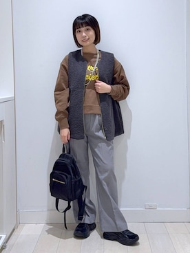 「GLOBAL WORK（グローバルワーク）のアイテム（バックパック/リュック）」を使った、mnk1018さん（レディース・158cm）の秋コーディネート