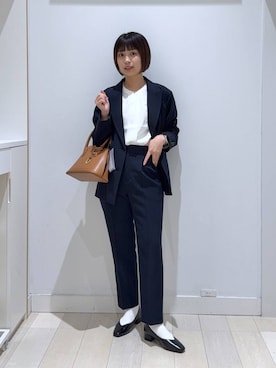 「GLOBAL WORK（グローバルワーク）のアイテム（テーラードジャケット）」を使った、mnk1018さん（レディース・158cm）の秋コーディネート