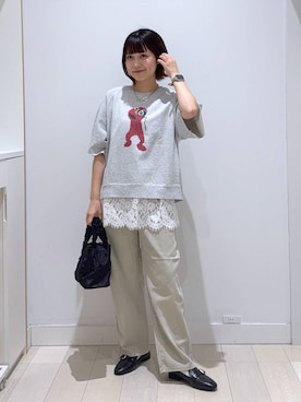 「GLOBAL WORK（グローバルワーク）のGOODデニムバギーパンツ/498388（デニムパンツ）」を使った、mnk1018さん（レディース・158cm・20代）の秋コーディネート