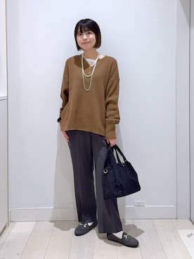 「体型カバー」｜「アイテム（アクセサリー）」を使った、mnk1018さん（レディース・158cm）の冬コーディネート