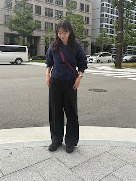 「アイテム（ボディバッグ/ウエストポーチ）」を使った、hitomi020714さん（レディース・168cm）の秋コーディネート
