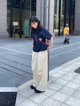 「アイテム（ボディバッグ/ウエストポーチ）」を使った、hitomi020714さん（レディース・168cm）の夏コーディネート