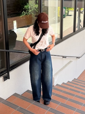 「アイテム（キャップ）」を使った、hitomi020714さん（骨格ウェーブ・レディース・168cm）の夏コーディネート