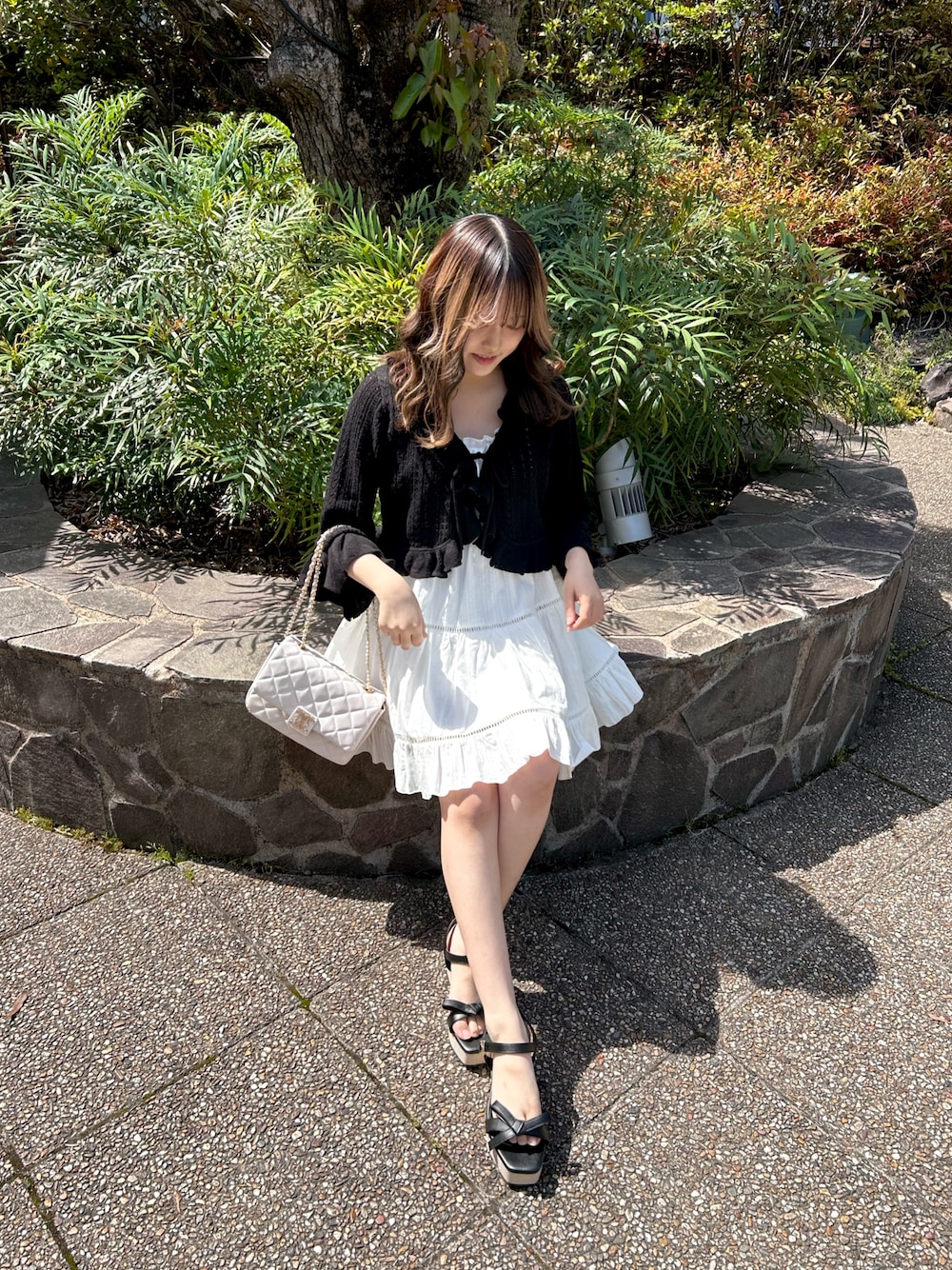「キャミワンピ」｜「INGNIのリボンサンダル（サンダル、ブラック系）」を使った、murさん（骨格ストレート・レディース・156cm）の夏コーディネートの1枚目の写真