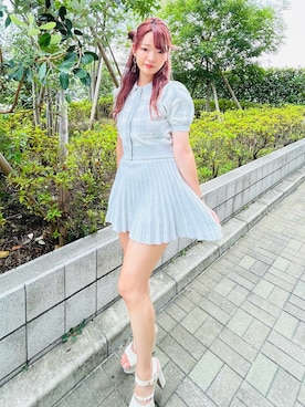 「アイテム（セットアップ）」を使った、miruruさん（レディース・168cm）の夏コーディネート