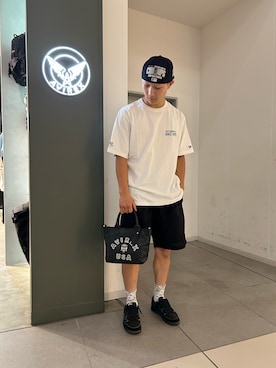 「AVIREX（アヴィレックス）のアイテム（その他パンツ）」を使った、FUUGAさん（メンズ・173cm）の夏コーディネート