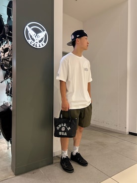 「AVIREX（アヴィレックス）のアイテム（その他パンツ）」を使った、FUUGAさん（メンズ・173cm）の夏コーディネート
