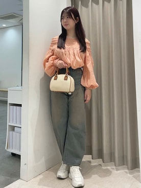 「やや暑い」｜「アイテム（アクセサリー）」を使った、立川瑛菜さん（レディース・163cm）の春コーディネート