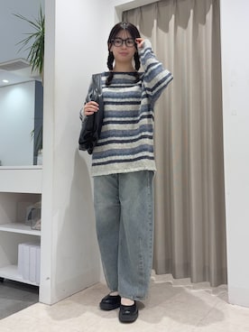 「SENSE OF PLACE by URBAN RESEARCH(センスオブプレイスバイアーバンリサーチ)のクロワッサンショルダーバッグ(ショルダーバッグ、ブラック系)」を使った、はなさん(レディース・163cm)の冬コーディネート