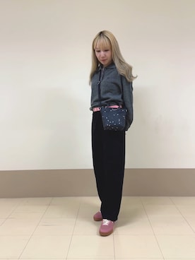 「LACOSTE（ラコステ）のアイテム（ニット/セーター）」を使った、SAWAIさん（レディース・155cm）の秋コーディネート