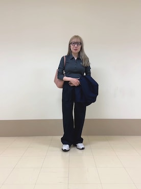 「LACOSTE（ラコステ）のアイテム」を使った、SAWAIさん（レディース・155cm）の秋コーディネート
