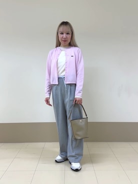 「LACOSTE（ラコステ）のアイテム」を使った、SAWAIさん（レディース・155cm）の春コーディネート