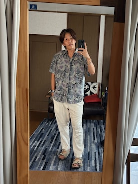 「アイテム（サンダル）」を使った、TSUCKTさん（メンズ・170cm）の夏コーディネート
