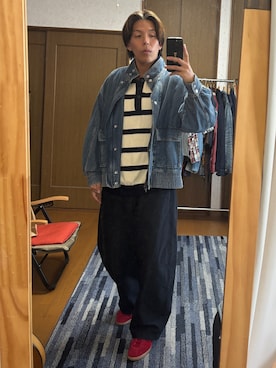 「アイテム（チノパンツ）」を使った、TSUCKTさん（メンズ・170cm）の秋コーディネート