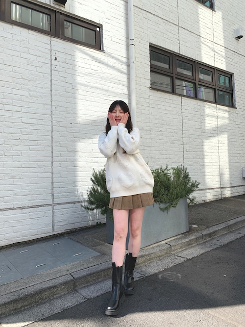 セール】【シンプル可愛い冬コーデに】ハートニット（ニット