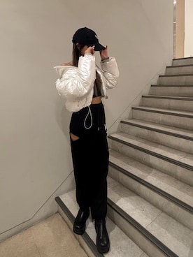 「韓国コーデ」｜「アイテム（その他アウター）」を使った、YEONJUさん（レディース・164cm）の冬コーディネート