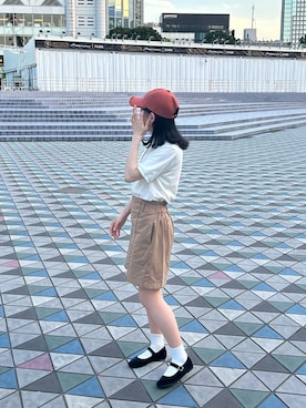 「Honeys（ハニーズ）のアイテム（ポロシャツ）」を使った、yui:)さん（レディース・153cm）の秋コーディネート