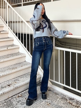 「厚底」｜栗原あいりさん（レディース・161cm）の秋コーディネート