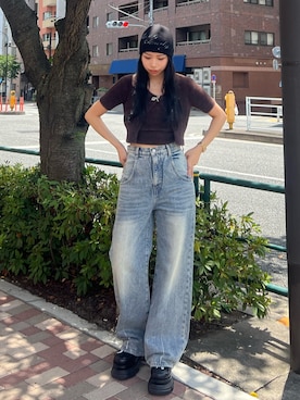 「アイテム（ニットキャップ/ビーニー）」を使った、栗原あいりさん（レディース・161cm）の夏コーディネート