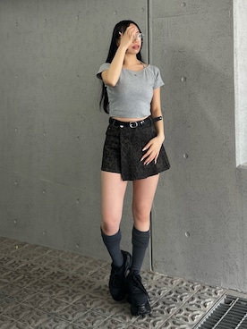 「EMODA（エモダ）のアイテム（パンツ）」を使った、栗原あいりさん（レディース・161cm）の春コーディネート