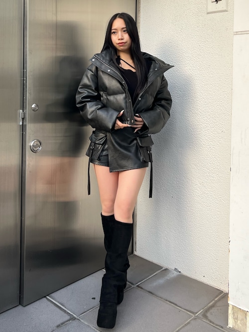 エモダ　フェイクレザーショートダウン セール】フェイクレザーショートダウン（ダウンジャケット/コート