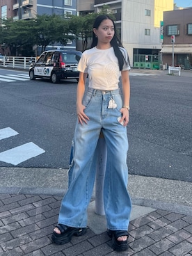 「EMODA（エモダ）のアイテム」を使った、栗原あいりさん（レディース・161cm）の夏コーディネート