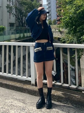 「EMODA（エモダ）のアイテム（ジャケット/アウター）」を使った、栗原あいりさん（レディース・161cm）の秋コーディネート