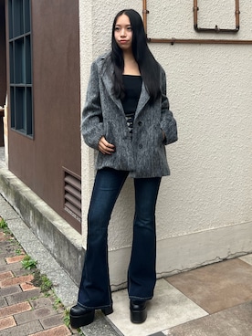 「アイテム（キャミソール）」を使った、栗原あいりさん（レディース・161cm）の秋コーディネート