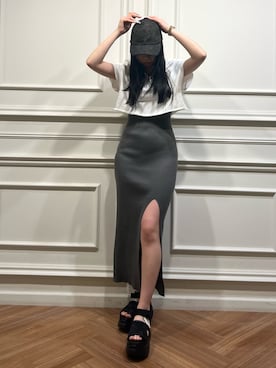 「EMODA（エモダ）のアイテム（キャップ）」を使った、栗原あいりさん（レディース・161cm）の夏コーディネート