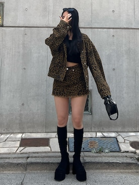 「EMODA（エモダ）のバルキープランプフィットブーツ（ブーツ）」を使った、栗原あいりさん（レディース・161cm）の秋コーディネート
