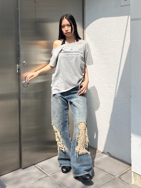 「EMODA（エモダ）のアイテム（パンツ）」を使った、栗原あいりさん（レディース・161cm）の春コーディネート