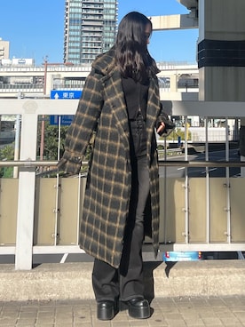 「EMODA（エモダ）のアイテム（その他アウター）」を使った、栗原あいりさん（レディース・161cm）の冬コーディネート