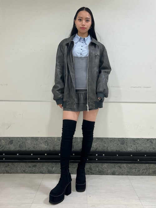EMODA ロングブーツ Lサイズ EMODA エモダ 厚底 ブーツ スクエア フィット ロング ブーツ