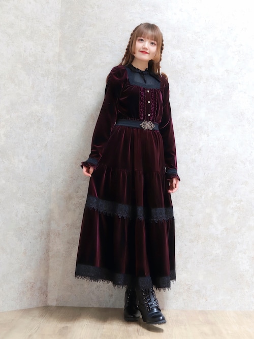 ベロアティアードロングスカート（スカート）｜axes femme（アクシーズ