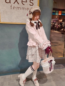 「アイテム（ピーコート）」を使った、axes_staff_kurumiさん（レディース・159cm）の秋コーディネート