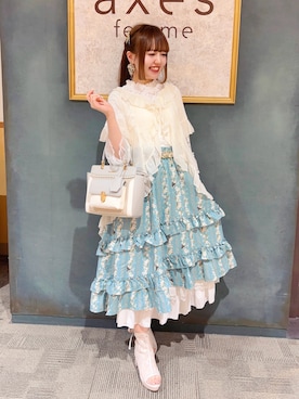 「axes femme（アクシーズファム）のアイテム（ベルト）」を使った、くるみ❀.*ﾟさん（レディース・160cm）の秋コーディネート