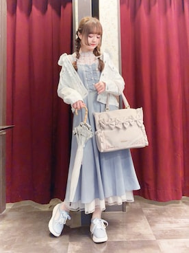 「axes femme（アクシーズファム）のアソート柄シアーインナー（Tシャツ/カットソー、その他）」を使った、くるみ❀.*ﾟさん（レディース・160cm）の春コーディネート