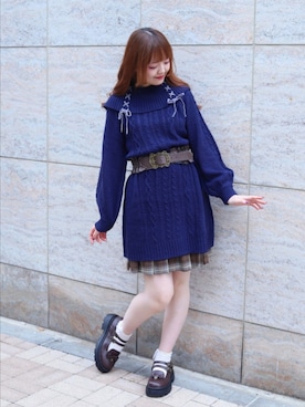 「アイテム（チュニック）」を使った、axes_staff_kurumiさん（レディース・159cm）の秋コーディネート